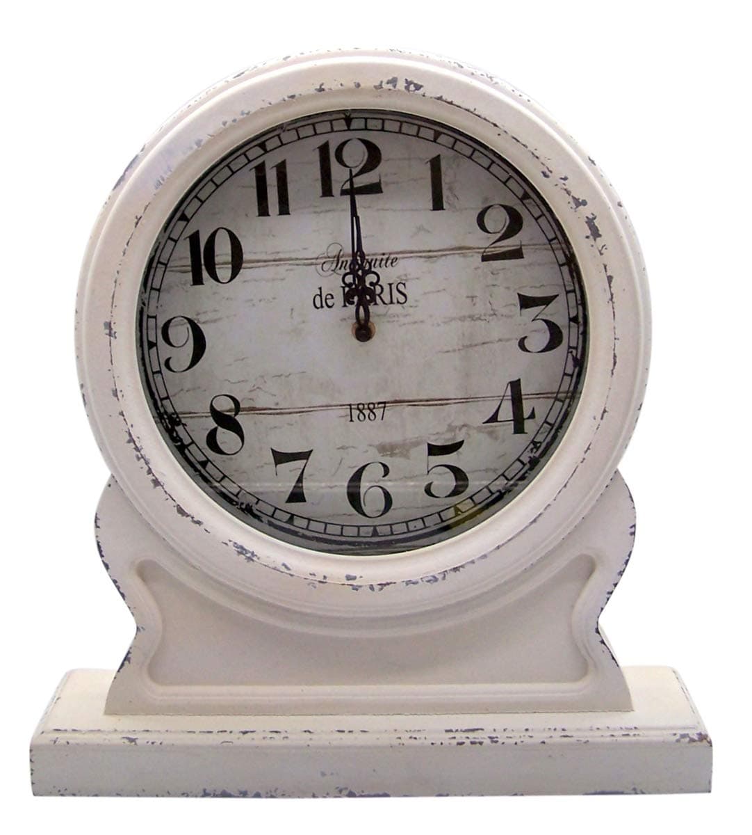 WowserWhite Vintage Style Shelf Clock, 17 Inch