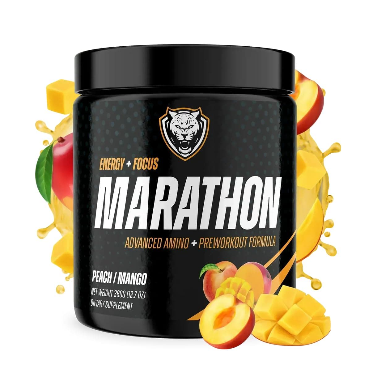 Marathon | Running Supplements for Endurance & Stamina | Amino Energy with BCAAs for a Clean Pre Running Fuel | No Jitters | Marathon Essentials | Peach Mango | 40 Servings