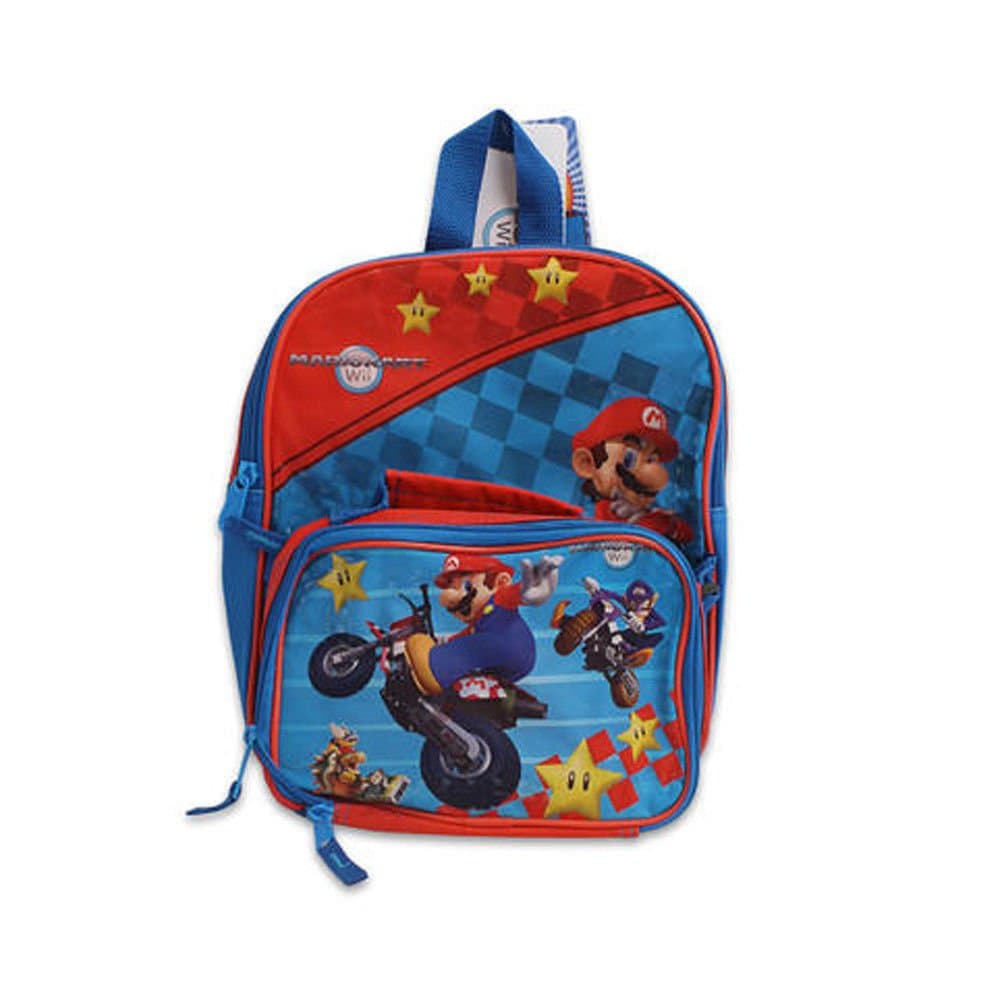 Super Mario Kart Wii 12' Toddler Backpack Detachable Utility Bag