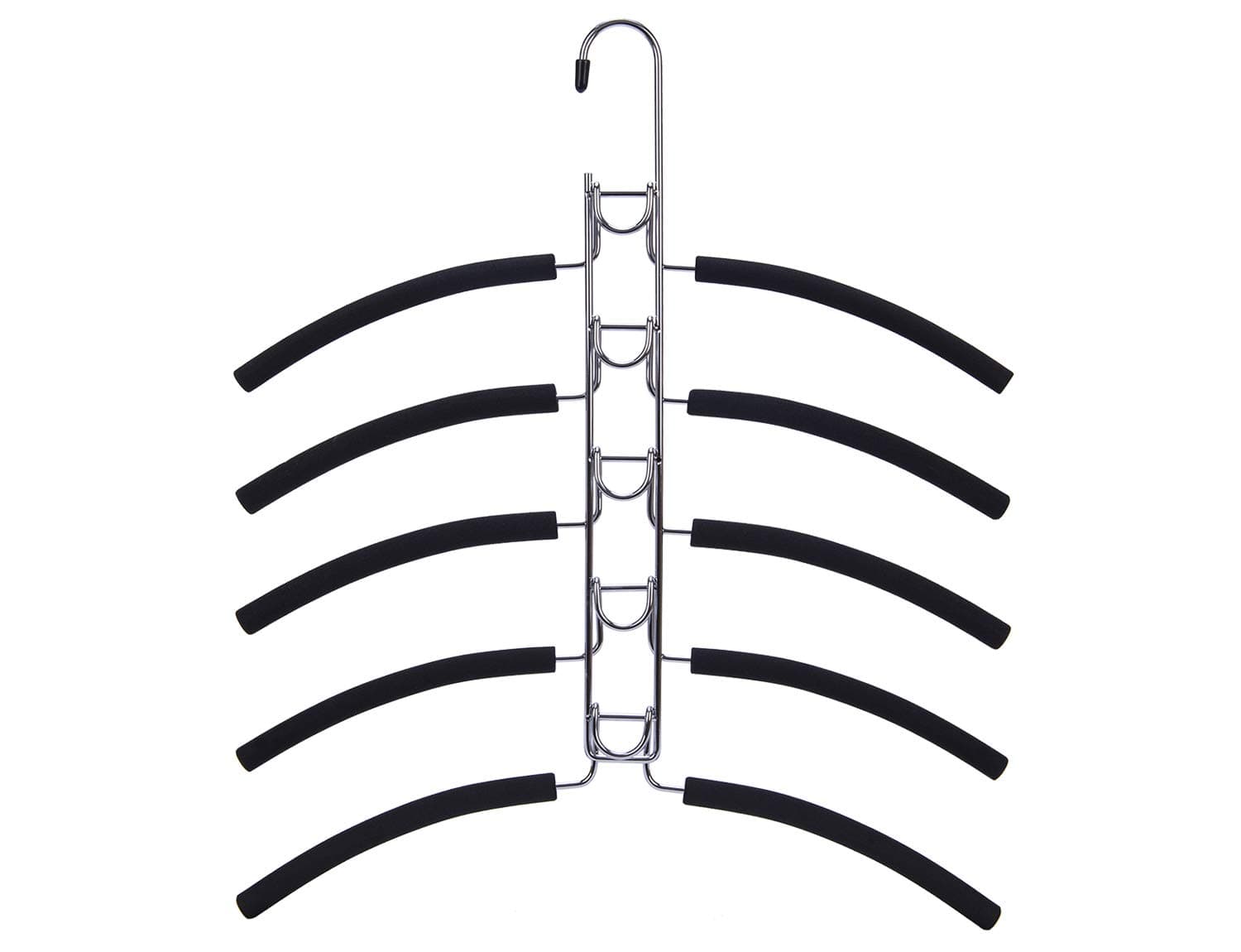 Nature Smile No Shoulder Bump Multiple Sweater Coat Clothes Hangers,Multi Layers Space Saving T Shirt Blouse Rack,(2 Pack Black Color)