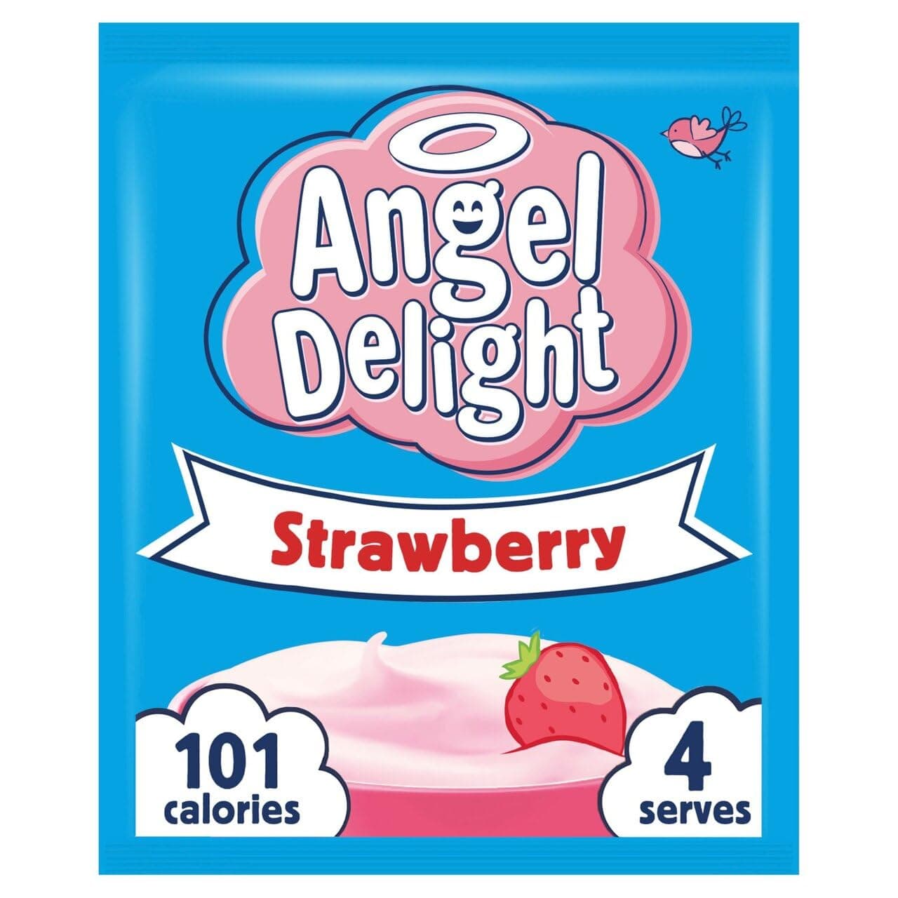 Angel Delight Strawberry Flavour Instant Dessert Mix, 59 g Sachet (Pack of 1), White