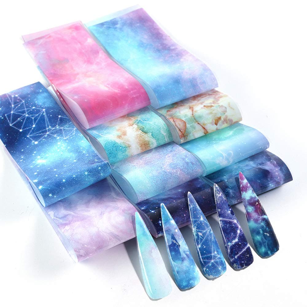 10 roll 20cm Constellation Star Sky Universe Galaxy Marble Series Nail Foil Sky Dream Catcher Transfer Sticker Nail Art (3)