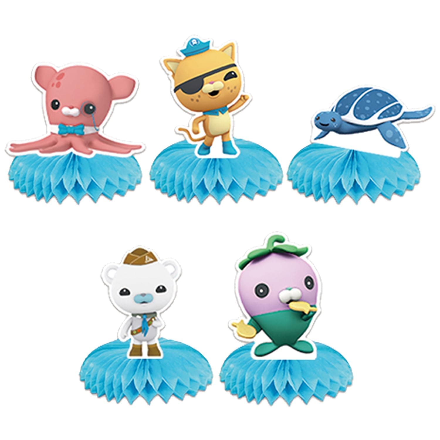 5Pcs Octon Party supplies set Honeycomb Centerpieces Double Sided Table Topper for Octot Party Decorations