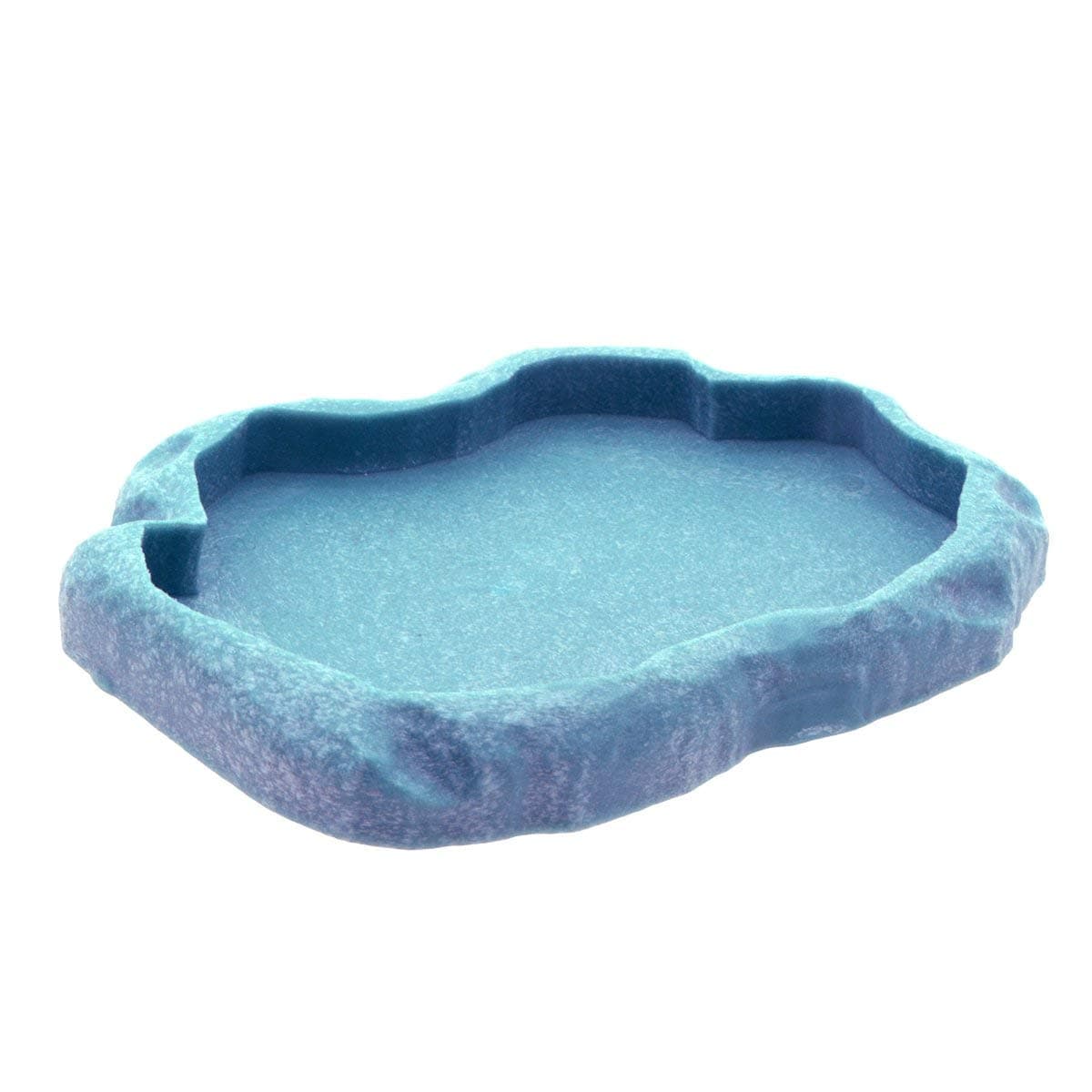 Uotyle Reptile Feeding Bowl, Crawler Pet Feeding Round bowl Food Water Non-toxic Resin Dish Suitable for Reptile Turtle Tortoise Scorpion Lizard Crabs Pets Supplies Blue Large