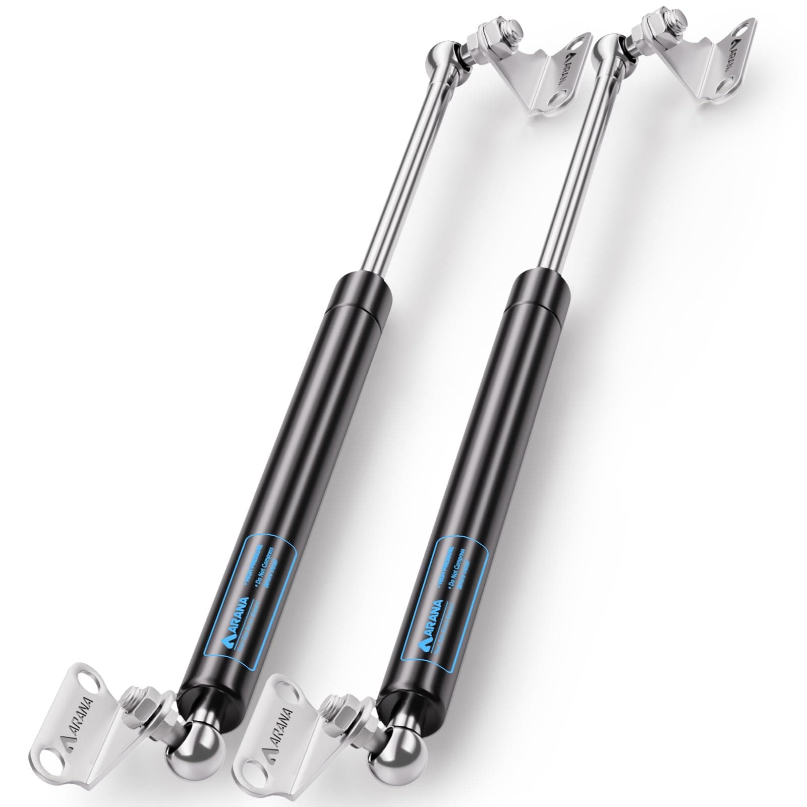 ARANA Gas Struts 15 inch 67lb with Brackets (2 Pack) - Heavy Duty Lift Support for RV Bed Hatch & Storage Box Lid - Hydraulic Spring Shocks for Camper Bed, Cellar Door, Food Truck Window