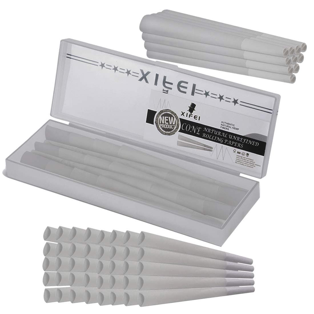 XIFEI Rolling Paper 1/4 Size | 40 Pack | Pure Organic Pre Rolled Rolling Paper with Tips