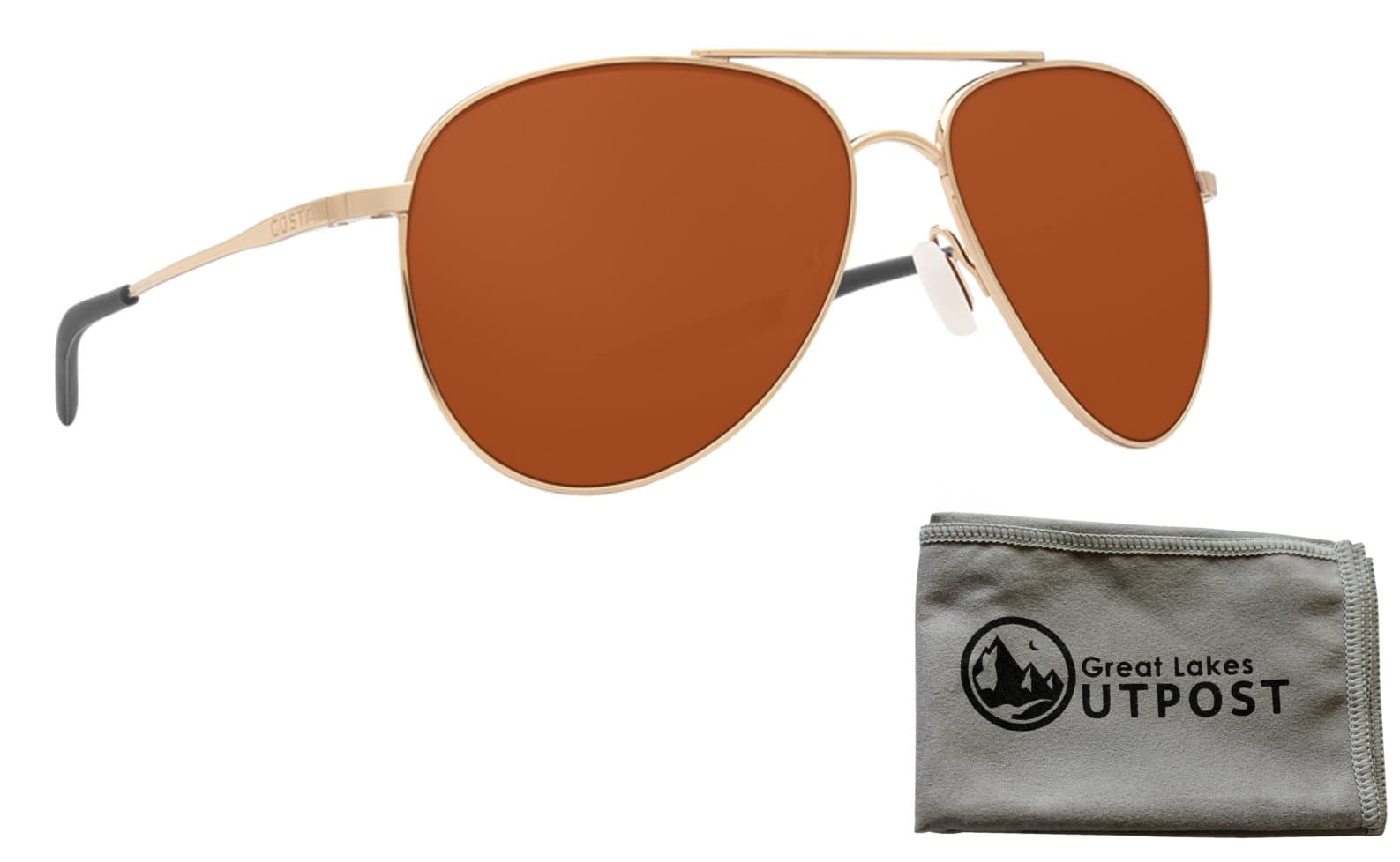 Costa del Mar Cook Copper 580P Shiny Gold Frame Sunglasses w/Cloth