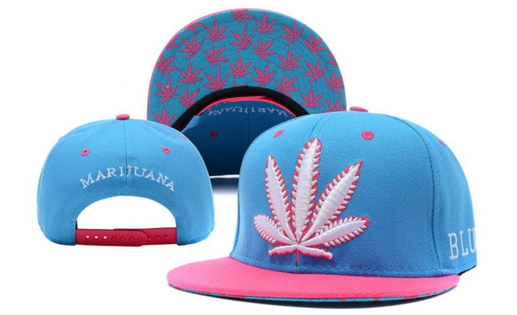 Marijiuana Baseball Cap Collection Large Blue