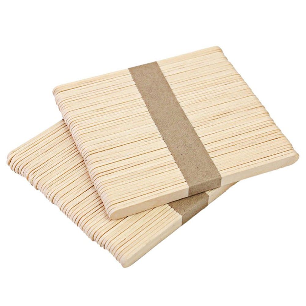 100 Pcs Wooden Lollipop Popsicle Sticks Plant Labels, Diligencer Natural Wooden Ice Cream Sticks Kids Hand Craft Making DIY Ice Cream Popsicle Sticks