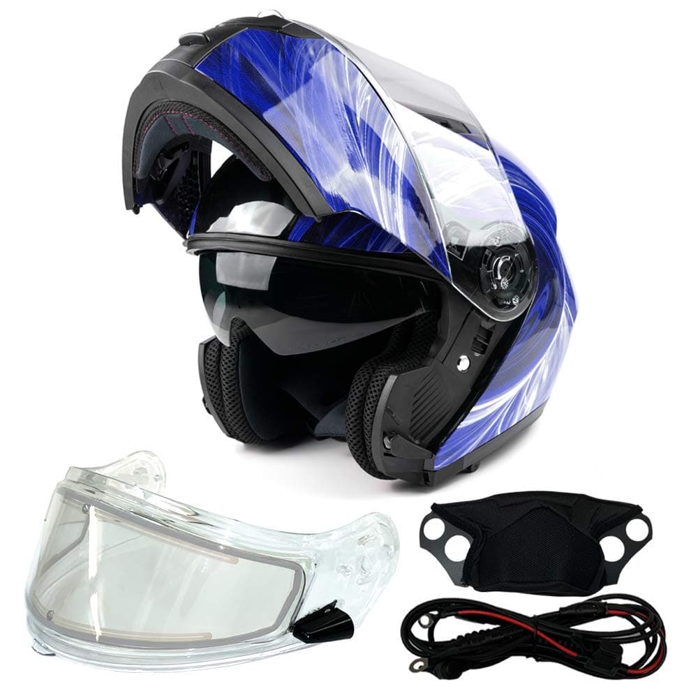 Modular Full Face Snowmobile Helmet with Heated Shield, Breath Box Typhoon TH158