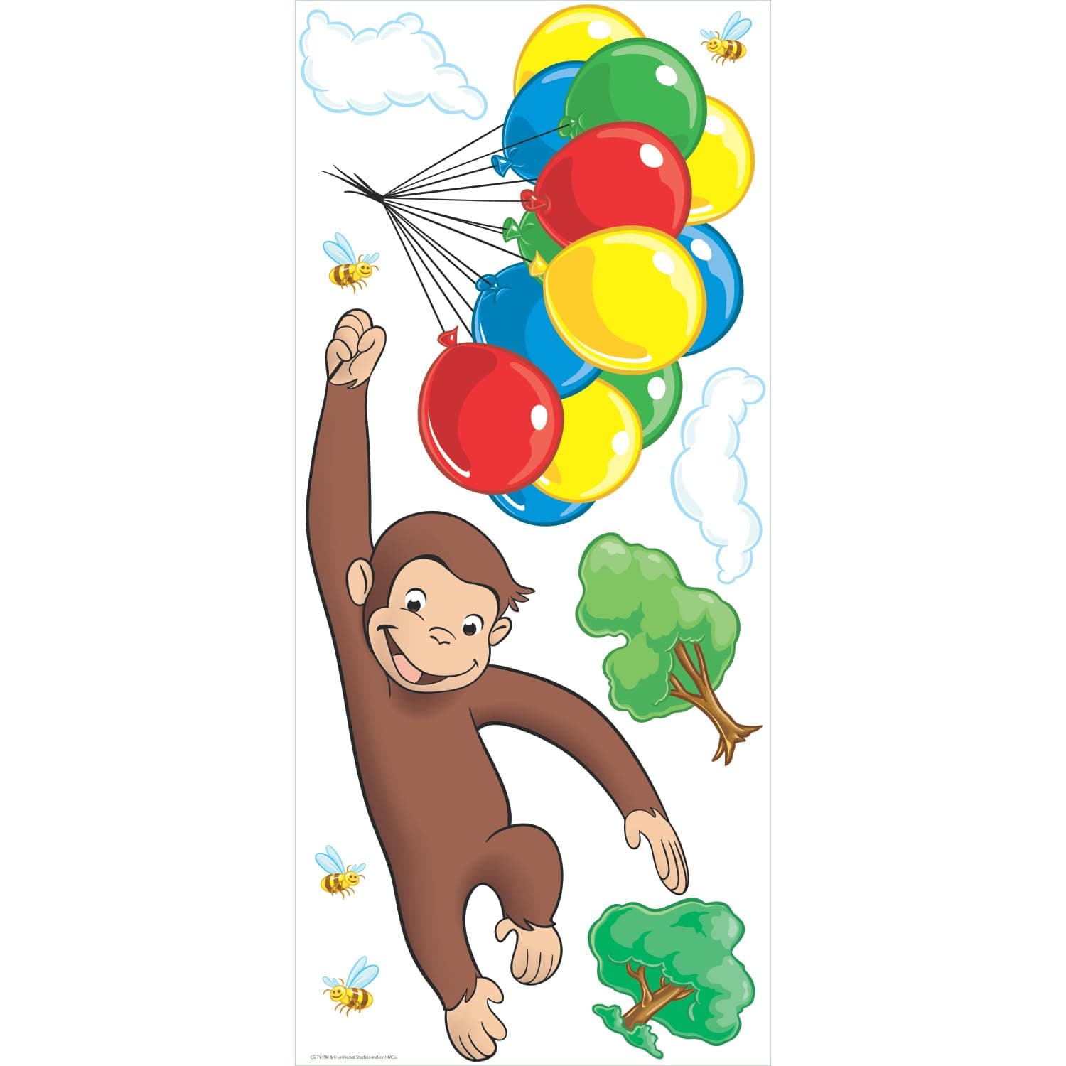 RoomMates RMK1082GM Curious George Peel and Stick Giant Wall Decal