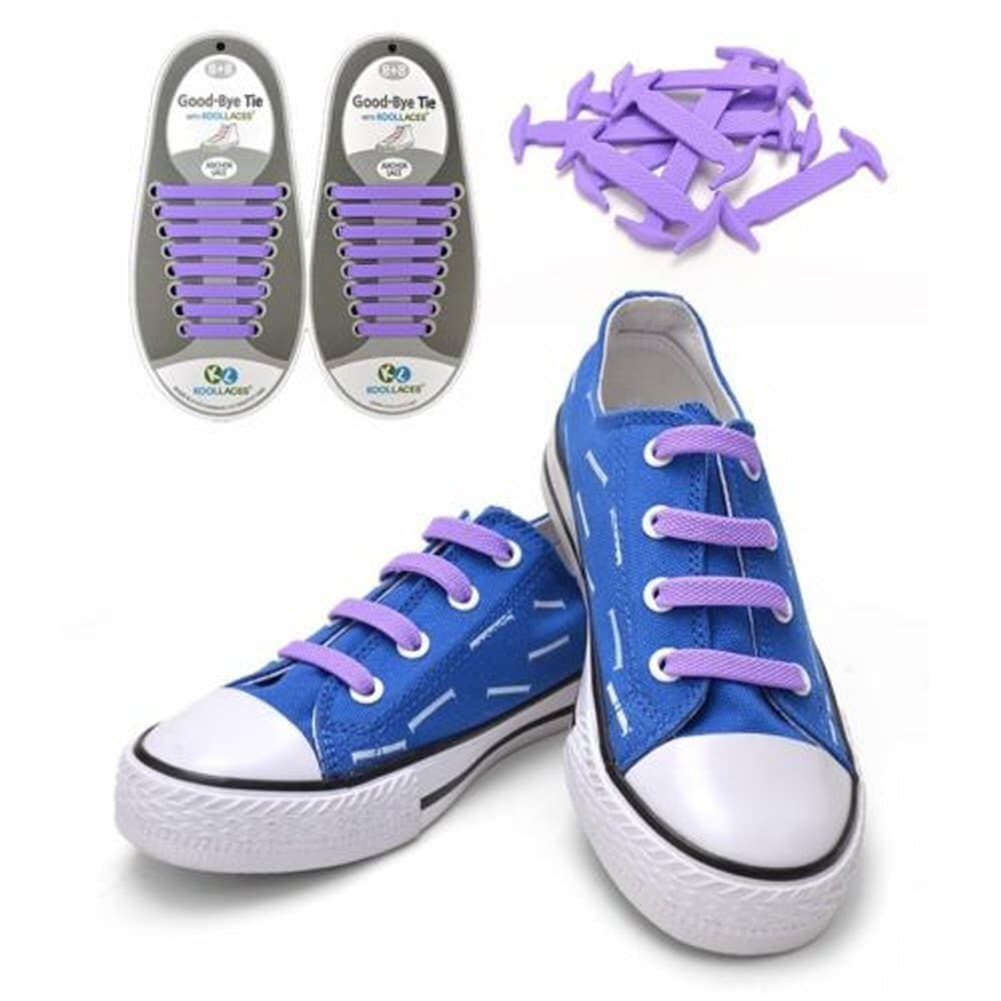 Koollaces No Tie Silicone Shoelaces.hook Style Purple Color,8pcs X 2set