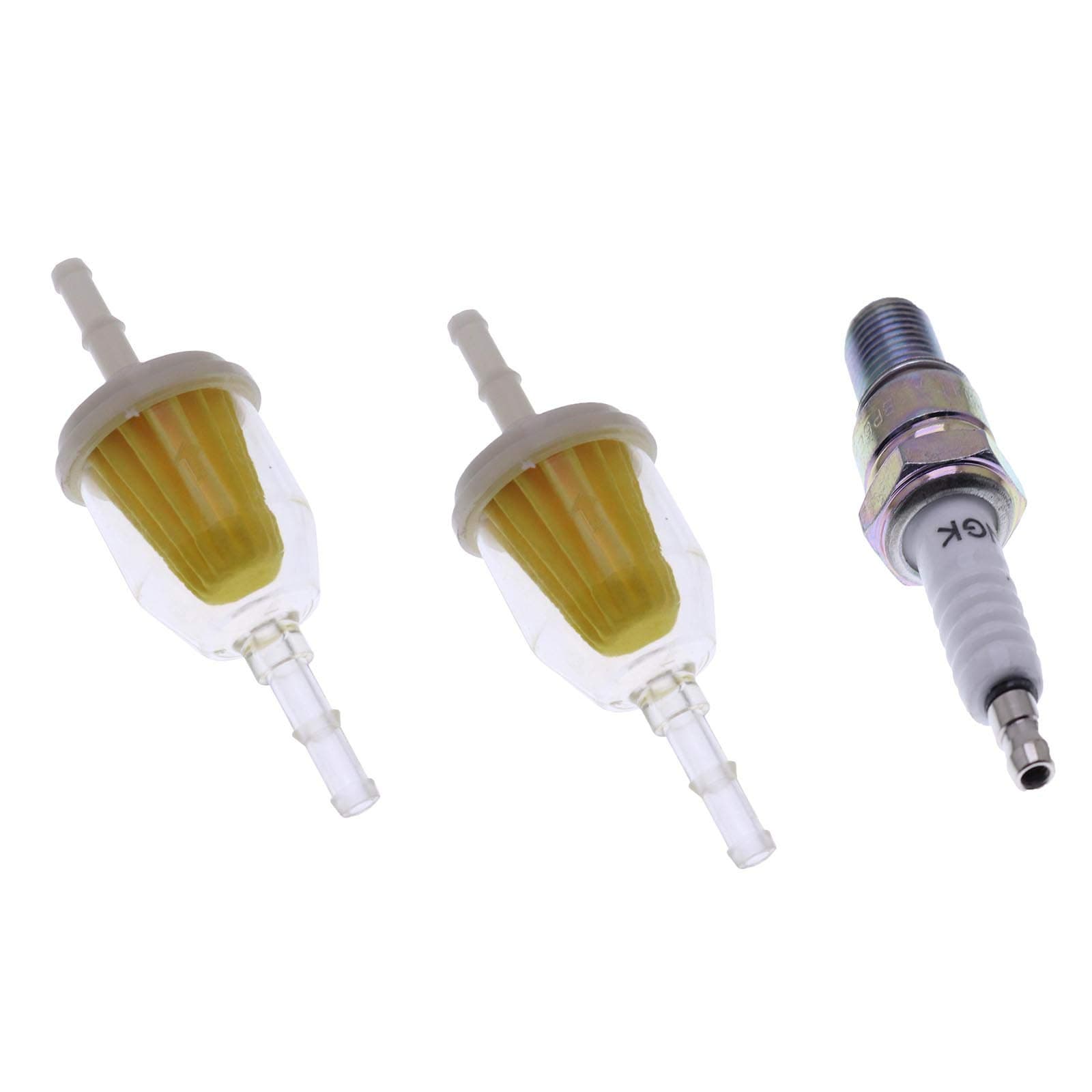 Holdwell Spark Plug and Fuel Filters compatible with Club Car Gas Golf Cart DS Precedent from 1984 to Present 290FE 350FE Kawasaki Engine