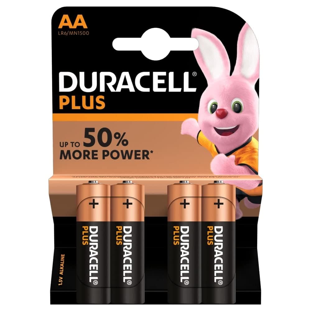 Plus Power Type AA Alkaline Batteries, Pack of 4
