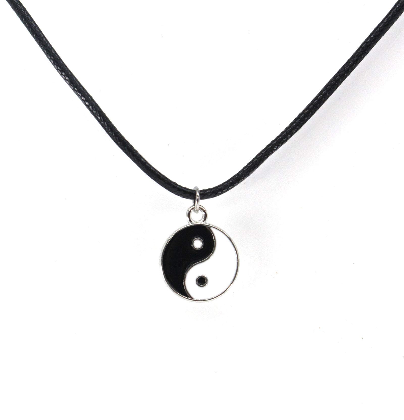 Yin Yang Pendant Necklace for Mens - Adjustable Cord Necklace