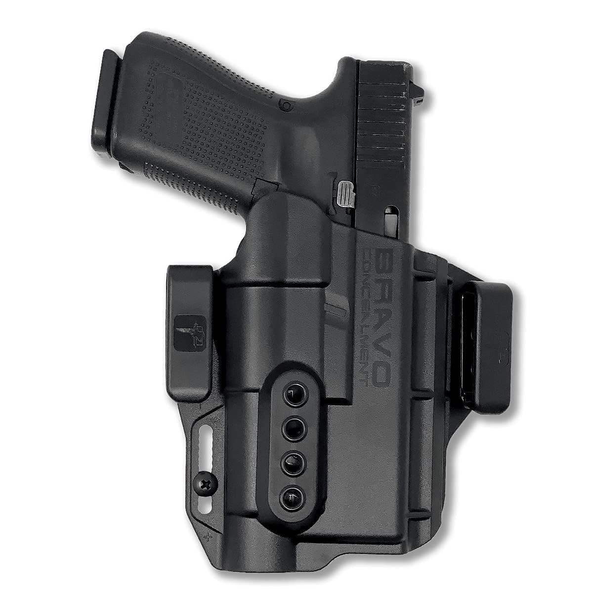 Torsion IWB Gun Holster for Glock 19/17 - with Tactical Weapon Light TLR-1 HL - Adjustable Retention, Inward Cant, and Comfortable Fit or Open or Concealed Carry