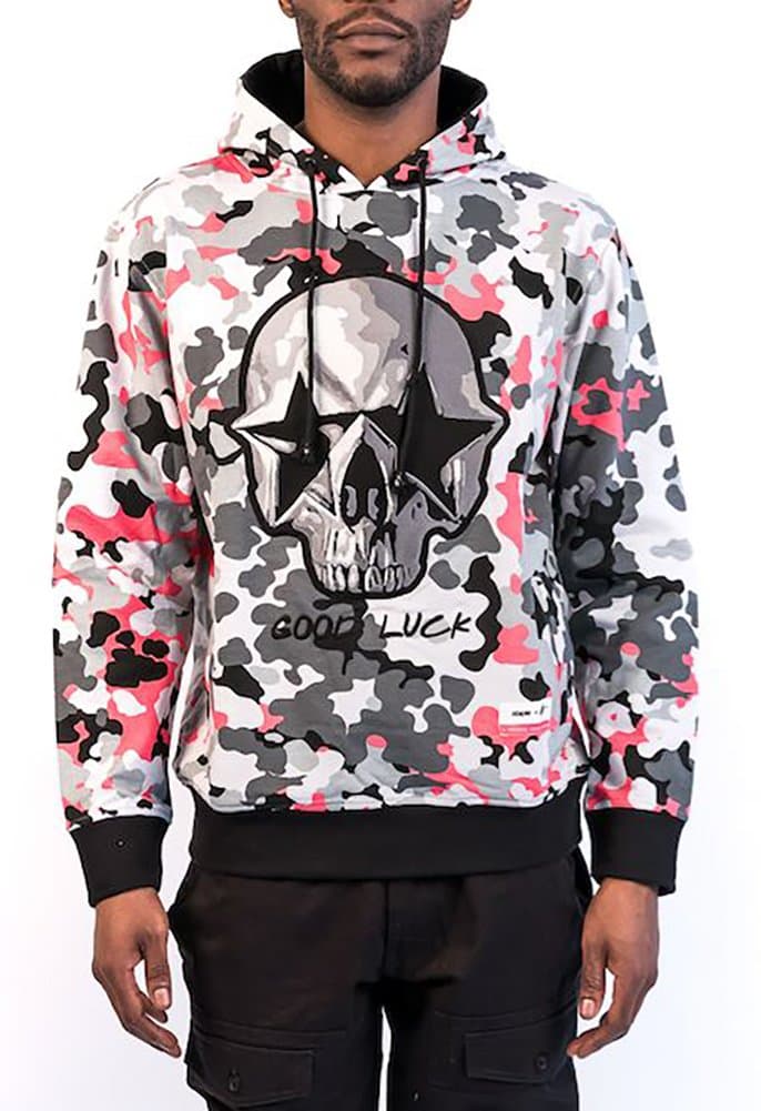 Staple x Ron English Men's Skull Pigeon Print Camo Applique Hoodie