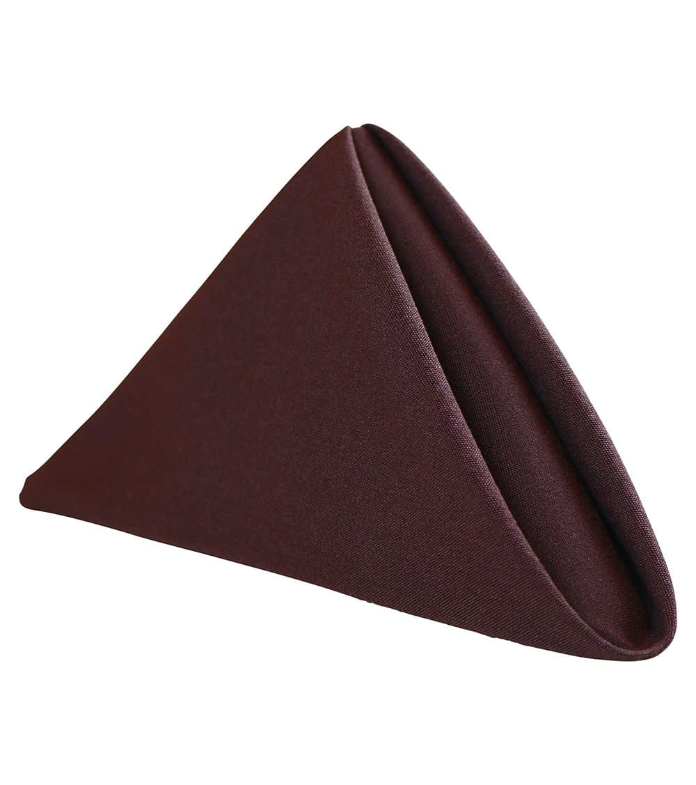 RC ROYAL CREST by Sigmatex - Lanier Textiles NK2020SFBR 100% Murata Jet Spun (MJS) Polyester Cloth Napkins, Size: 20” x 20” Finished, Set of 12 (1 Dozen) (Brown)