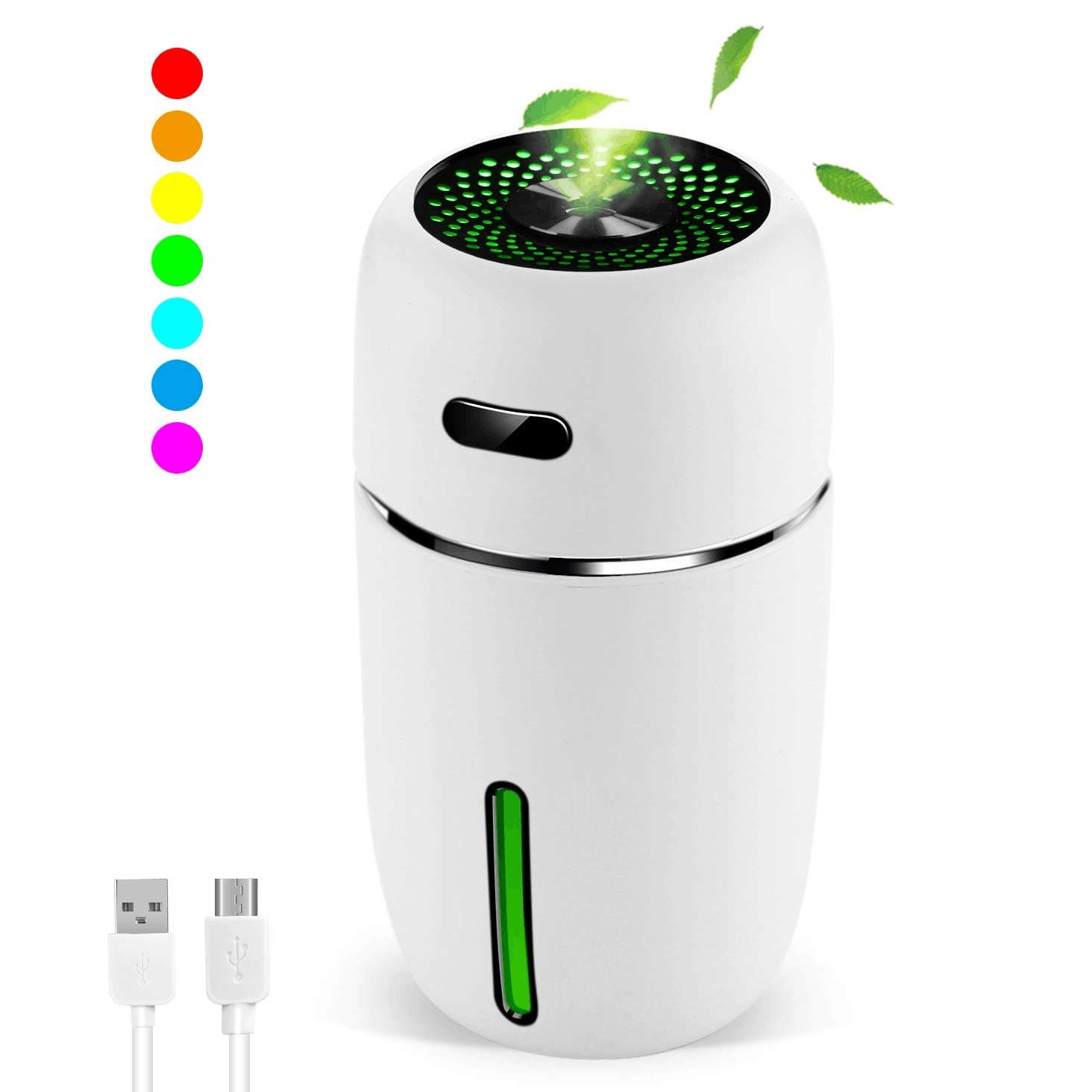 CETECK Cool Mist Humidifier - 200ml Mini USB Humidifier with 7 Color LED Light and Waterless Auto Shut-off Portable Humidifier for Bedroom Car Office