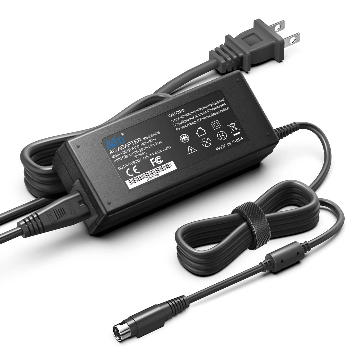 KFD AC DC Adapter for Resmed S9 Series Res Med IPX1 CPAP Machine S9 H5i REF 36003 R360-760 DA-90A24 CPAP 36970 S9 Elite Machine S9 Escape Machines 24V 4A 96W Switching Power Supply Cord Charger