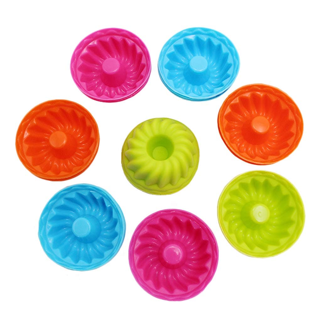 To encounter Silicone Baking Cups, 24 Pack Mini Silicone Baking Cake Molds, Nonstick Cupcake Liners, Bpa Free Fancy Dessert Tray - Jelly and Muffin Cups(Inch Size:2.5"x1.6"x1")