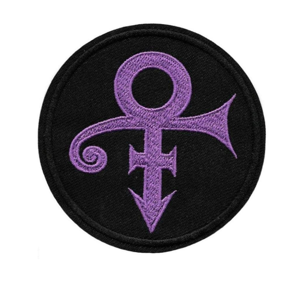 1 Piece of Prince Symbol Iron ON Patch 3" Round Embroidered Artist Love Black Purple Rain