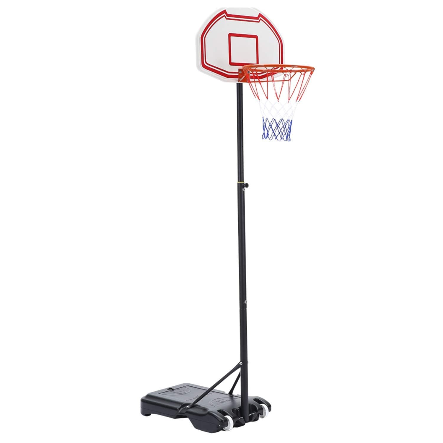 Portable Basketball Hoop System with Wheels, Height Adjustable for Kids, Junior and Adults, Including 28 inch Backboard