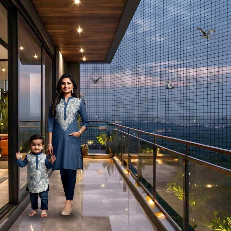 ARMORX Black Anti-Bird Net UV-Stabilized HDPE Multi-Filament Net with Installation Kit & Tying Ropes Attached - Black - 4ftx4ft