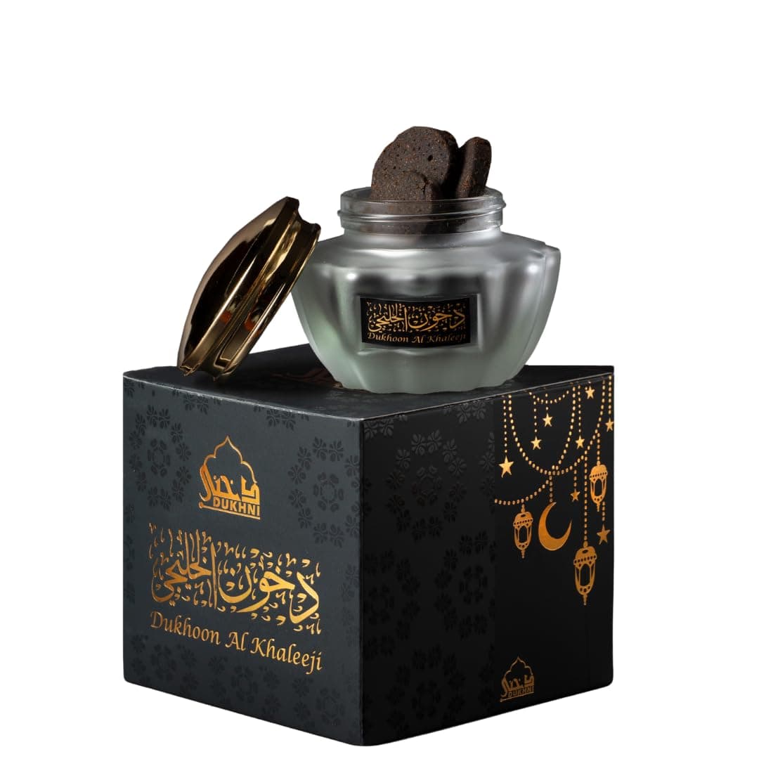 Dukhoon Al Khaleeji Oud Bakhoor عود بخور خليجي by Dukhni | Authentic Arabic Bakhoor Incense | 40 gm jar | Handmade, Luxurious | Zesty Oriental Blend | Perfect for Prayer, Ramadan & Eid Gift Hampers