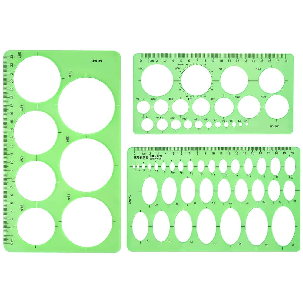 3pcs Circle Stencils for Drawing, Circle Maker Drawing Tool, Professional Quality Round CircleTemplates Set for Drawing Engineering Drafting Building School Office Supplies