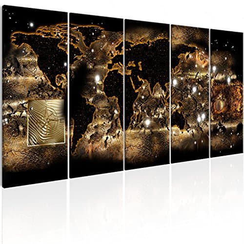 murando Canvas Wall Art World map 200x80 cm / 79"x32" 5 pieces Non-woven Canvas Prints Image Framed Artwork Painting Picture Photo Home Decoration Abstract k-A-0362-b-n