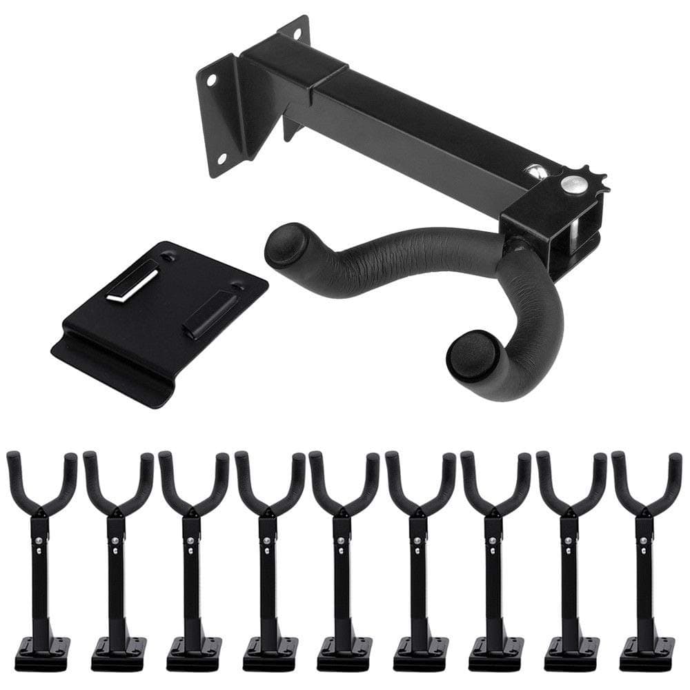 Guitar Hanger Wall Mount Hook Stand 180° Adjustable w/Slat Wall Adapter 10pcs