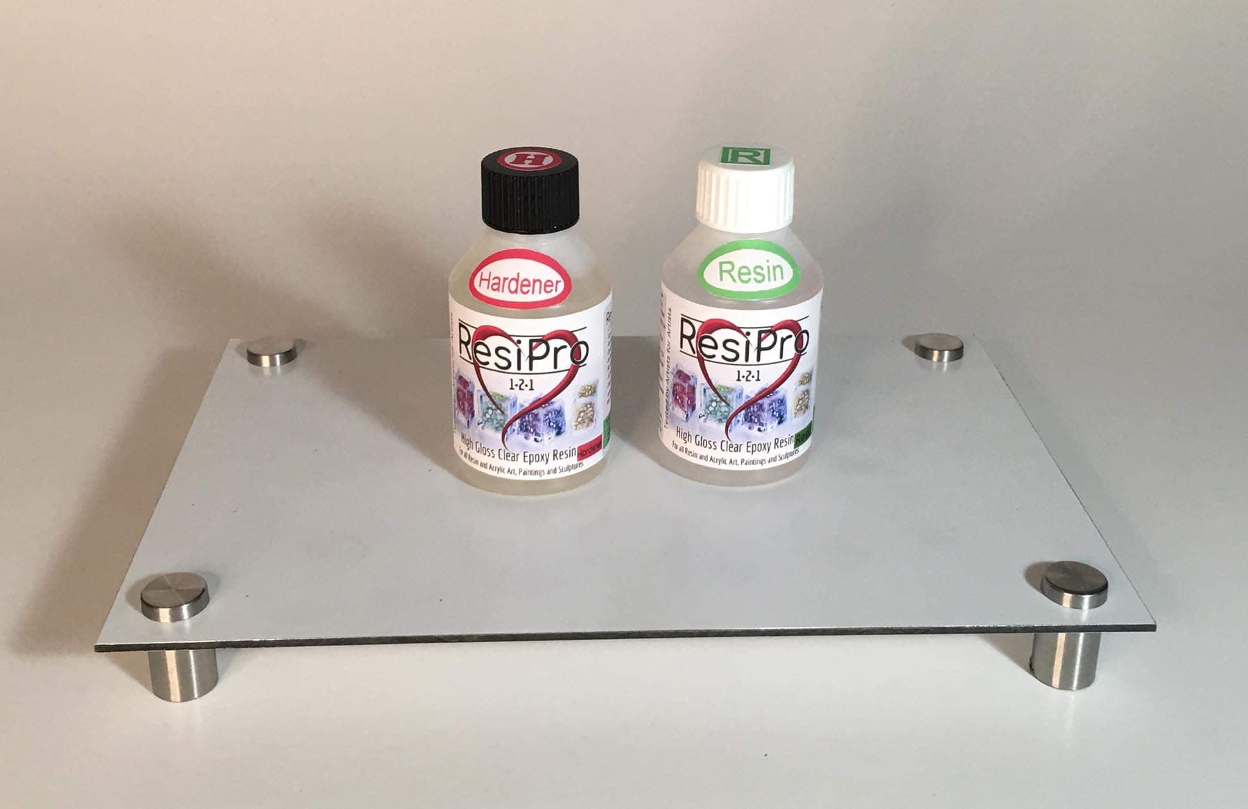 ResiPro Epoxy Art Resin Kit x 300ml and Resipro Panel 30x20cm + Standoffs Home use Toxic Free