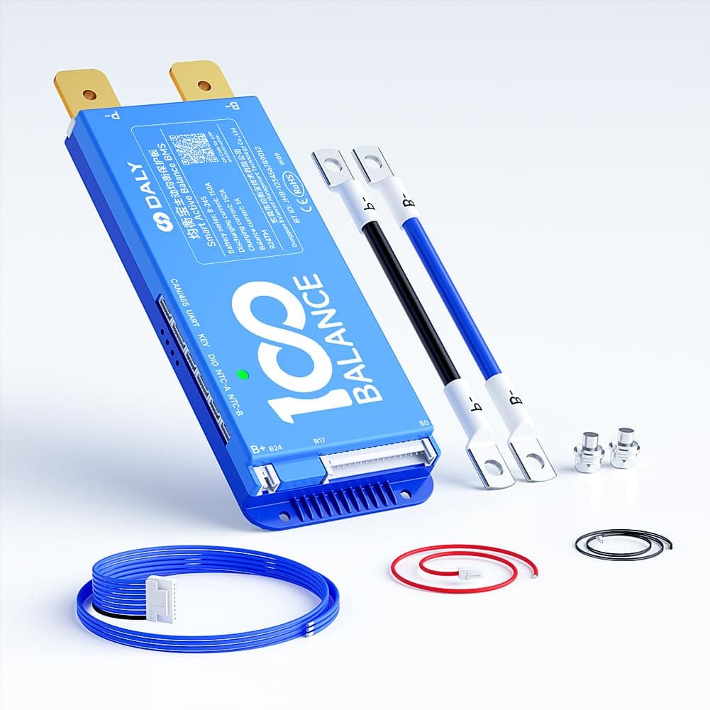 DALY BMS 150Amp Active Balance 1A 8S-17S Build in Bluetooth Cell Balancing Smart PCB Battery Protection Board for Li-ion/LiFePO4/LTO Lithium Battery Pack