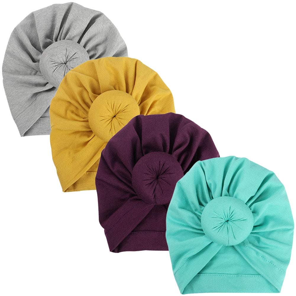 EMPHY 3Pcs Baby Infant Headbands Bohemian Head Knot Wrap Hat 0-6M (S2)