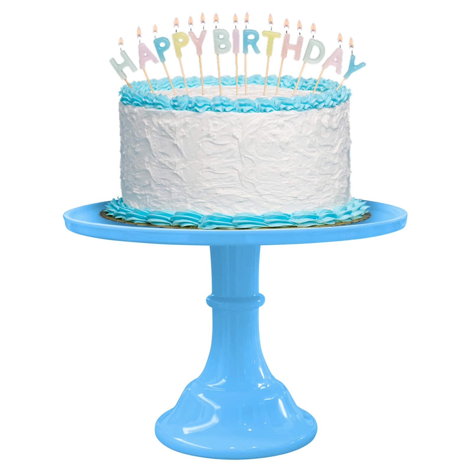 Round Cake Stand Blue 11" Melamine Cake Display Stand Dessert Cupcake Display Tray for holiday,Graduation,Wedding,Birthday,Party,Baby Shower,Anniversary,Ceremony,Christmas