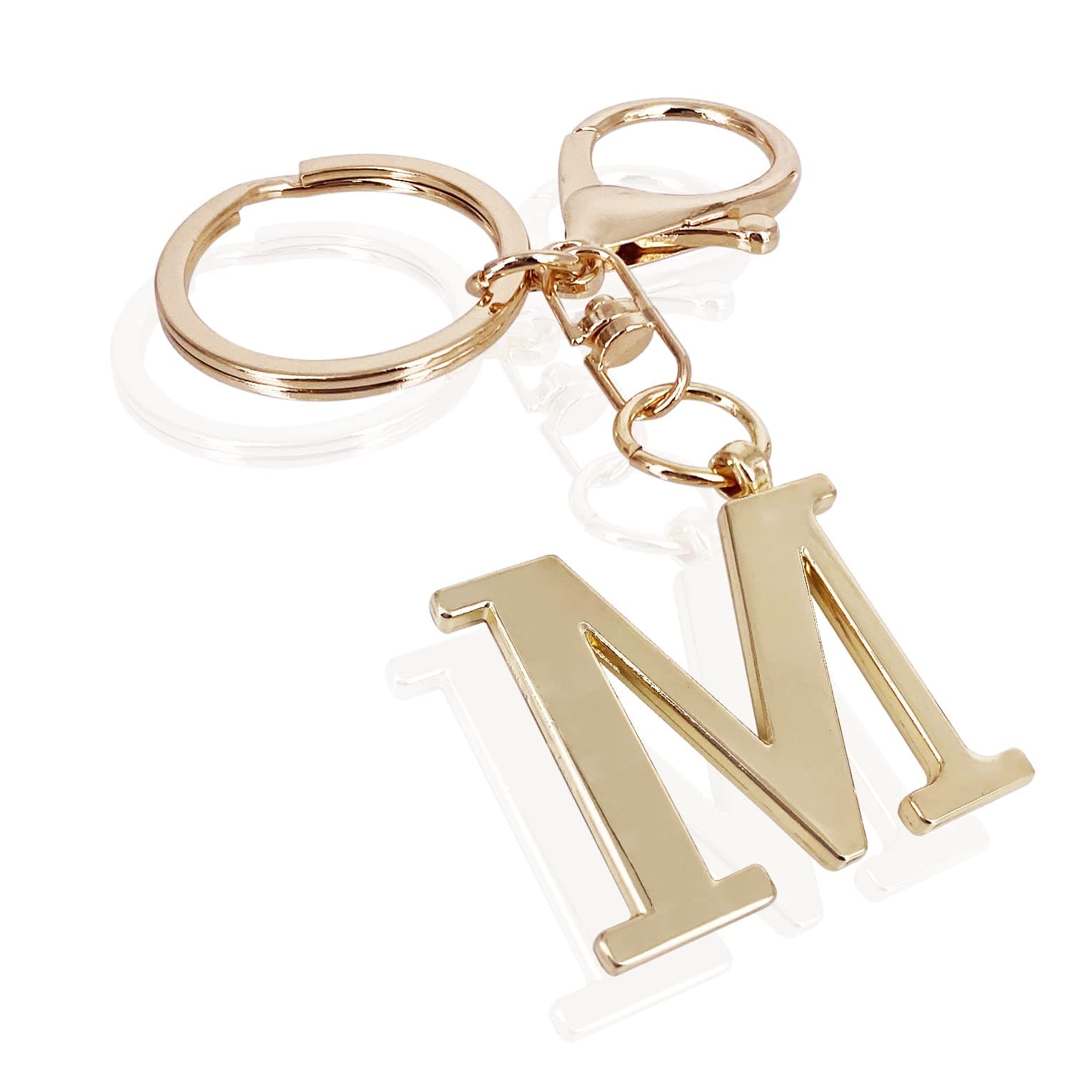 LAXPICOL Gold Letter A-Z Keychain for Women Bag Charms Purse Charms For Handbags Metal Alphabet Initial Letter Keychain