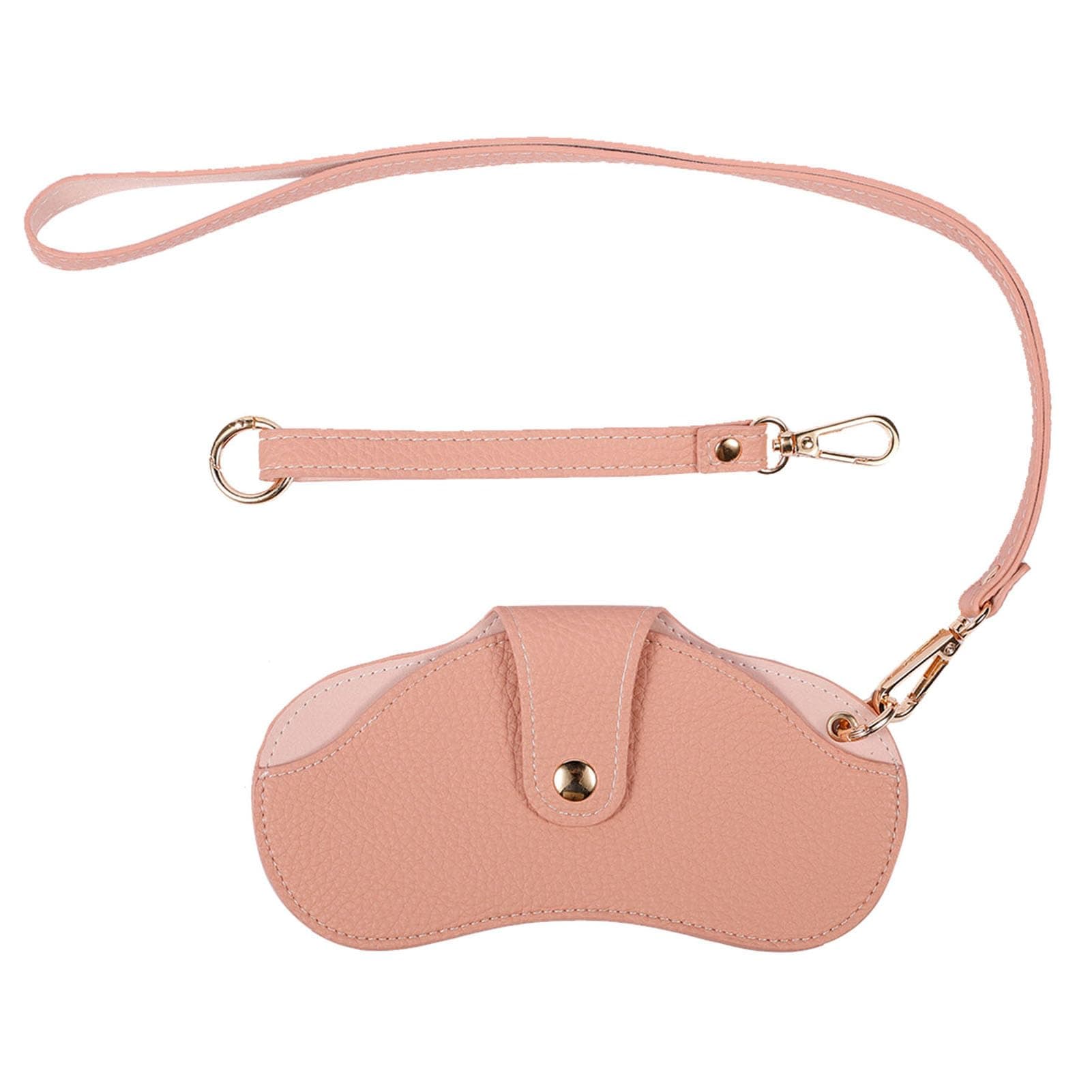 Pink soft leather eyeglass case