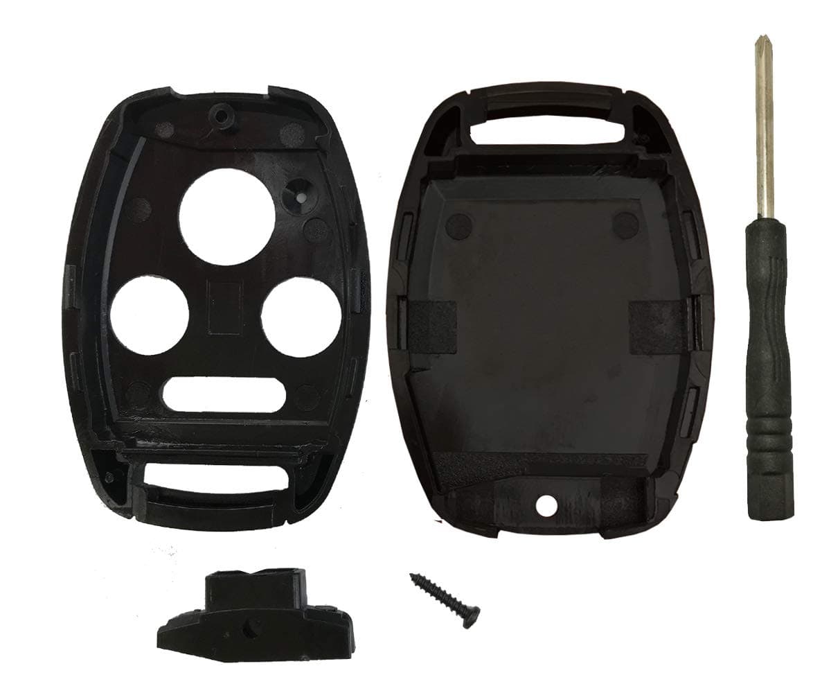 No Cutting Key Fob Shell Case Fit for Honda Accord Civic Ex Pilot Keyless Entry Remote Key Housing Replacement with Screwdriver