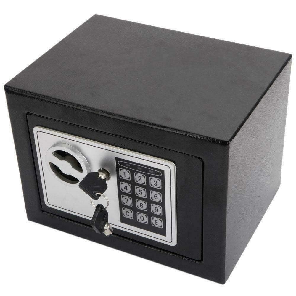 Safe Box, Dorlfin Digital Small Safe Steel Electronic Safe Deposit Box with Lock Keypad for Money Jewelry Security Cabinet Black