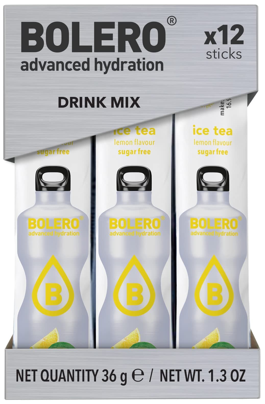 Bolero Sugar Free Ice Tea Drink 12 Sticks, Low Calorie, Diabetic, Low Carb (Ice Tea Lemon)