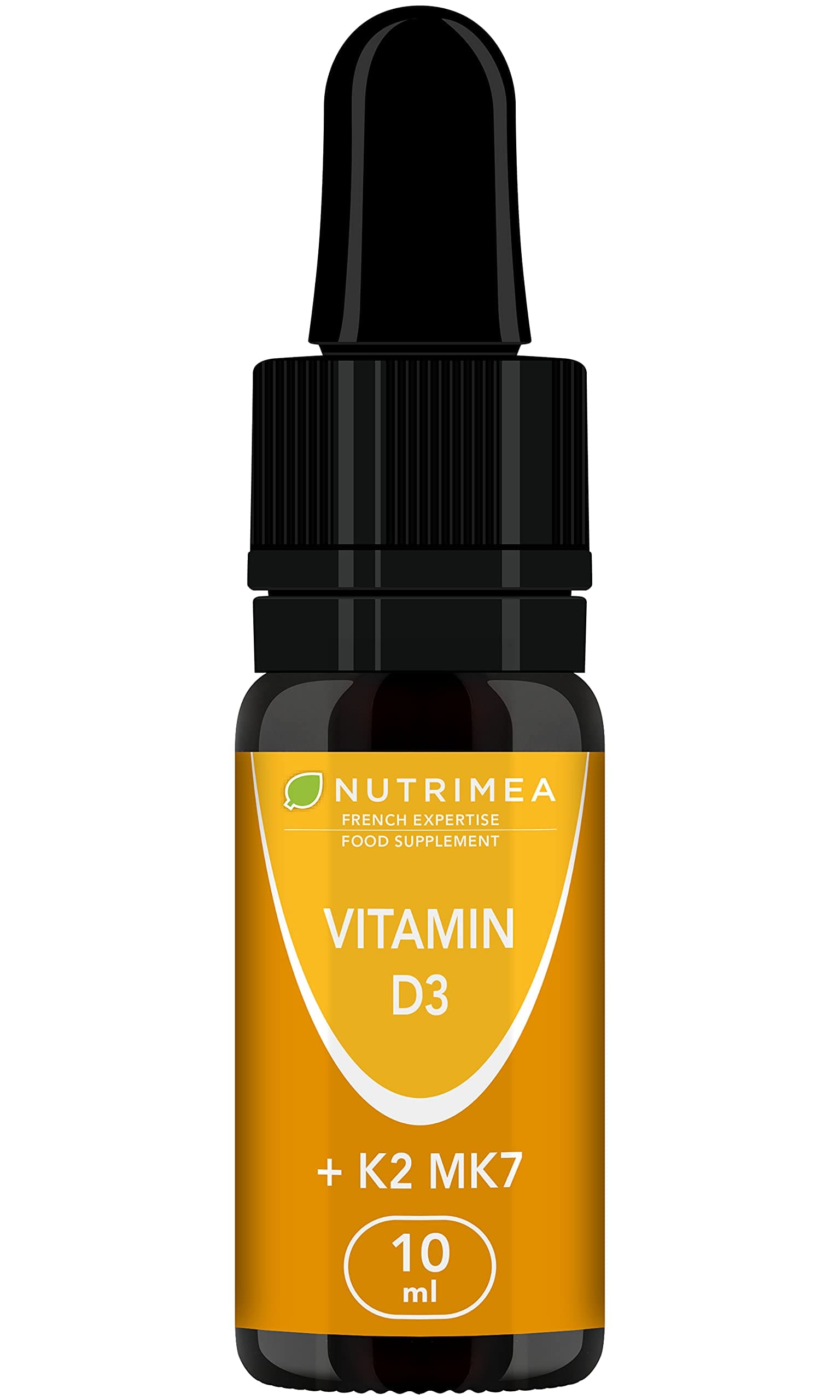 Vitamins D3 K2 MK7 Oil Form Supplement - Natural, 100% Purity, with Olive Oil - Fortifies The Immune System, Bones, Muscles and Teeth - 10ml Dropper Bottle