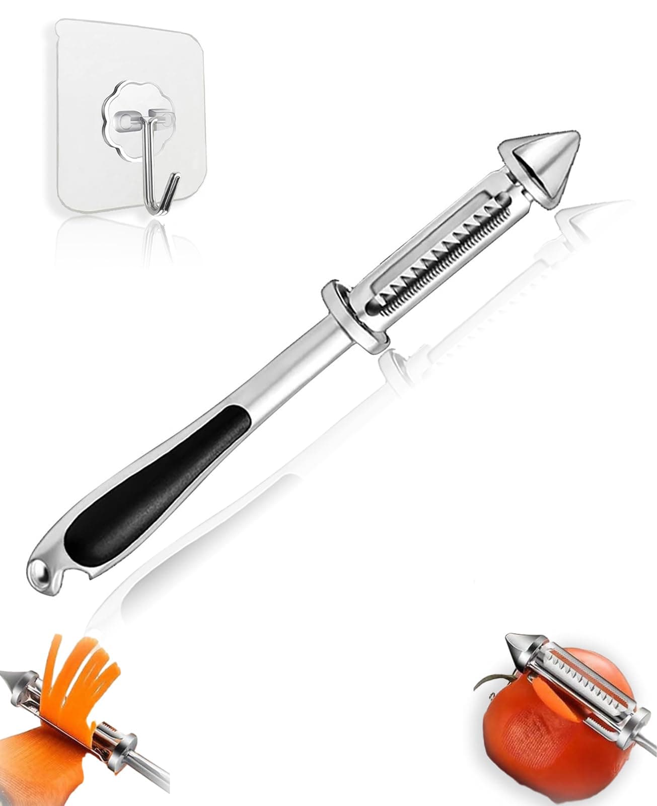 5-in-1 Multifunctional Vegetable Peeler - 1PCS Veggie Peeler and 1PCS hook - Vegetable Gadget for Tomato, Carrot - for Quick and Easy Cooking
