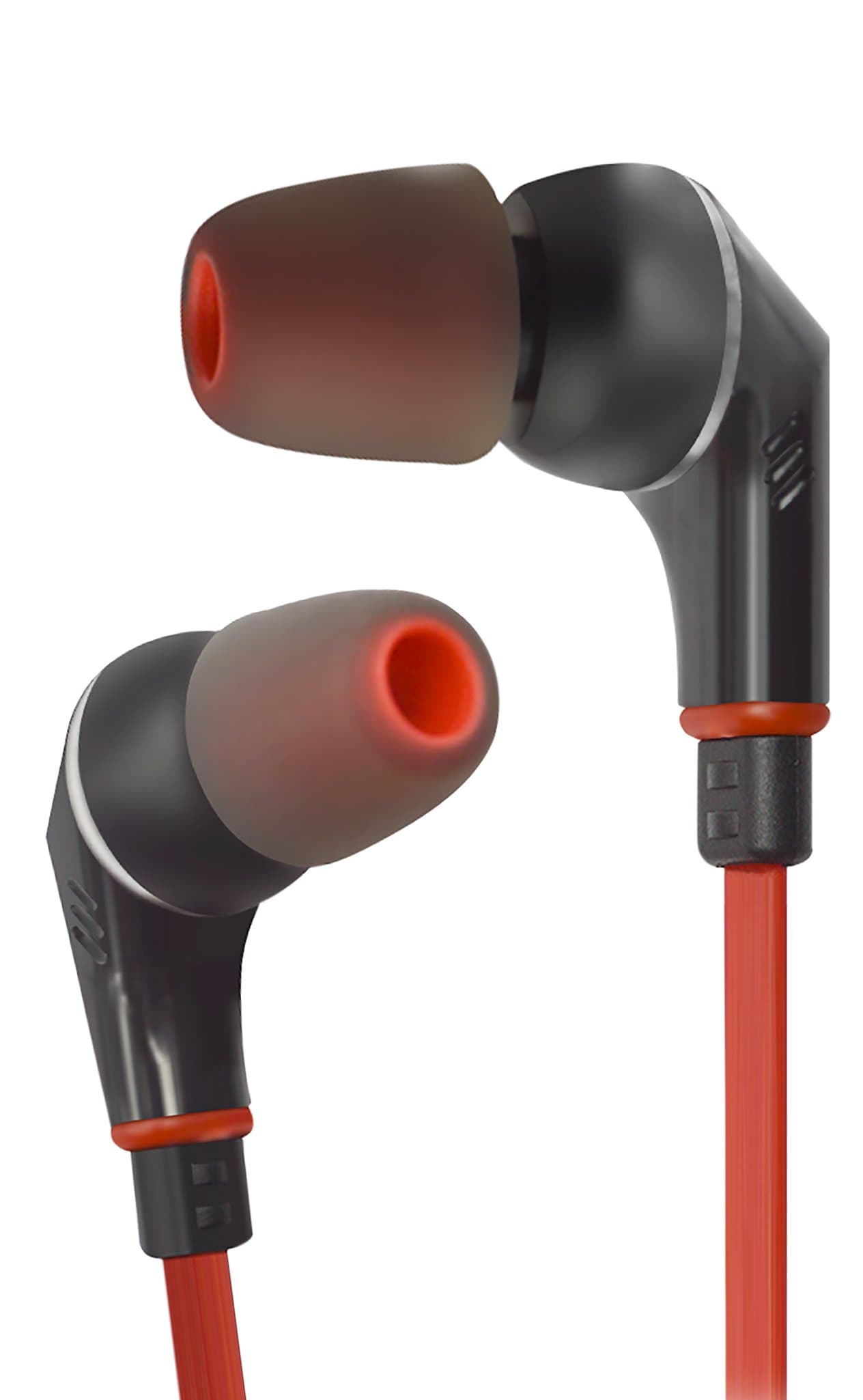 Earbuds for Samsung Galaxy, Android and iPhone | in-Ear Earphones | Headphones Multi Function Remote - Volume Control | Sweat Proof | Tangle Free Flat Cable | Galaxy S7 Earbuds | Bass [RED/Black]