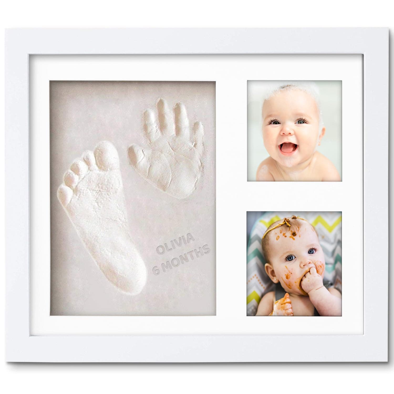 Baby Handprint Kit, Baby Picture Frame (White, Standard)