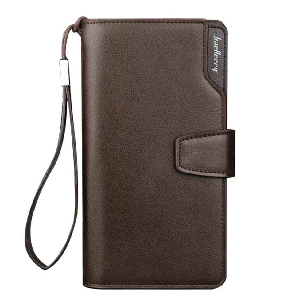 Men Business Casual Long Paragraph Hasp Wallet Phone Package Multifunction Hand Bag Qb57B Brown