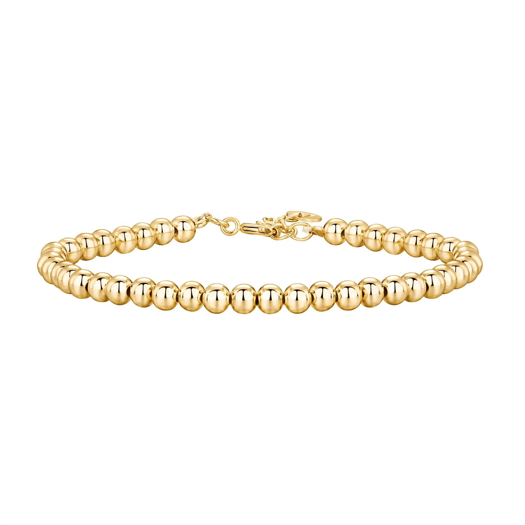 14K Gold Plated Pearl Bracelet | Women's Ball Bracelet | Plated Gold Bracelet for Women