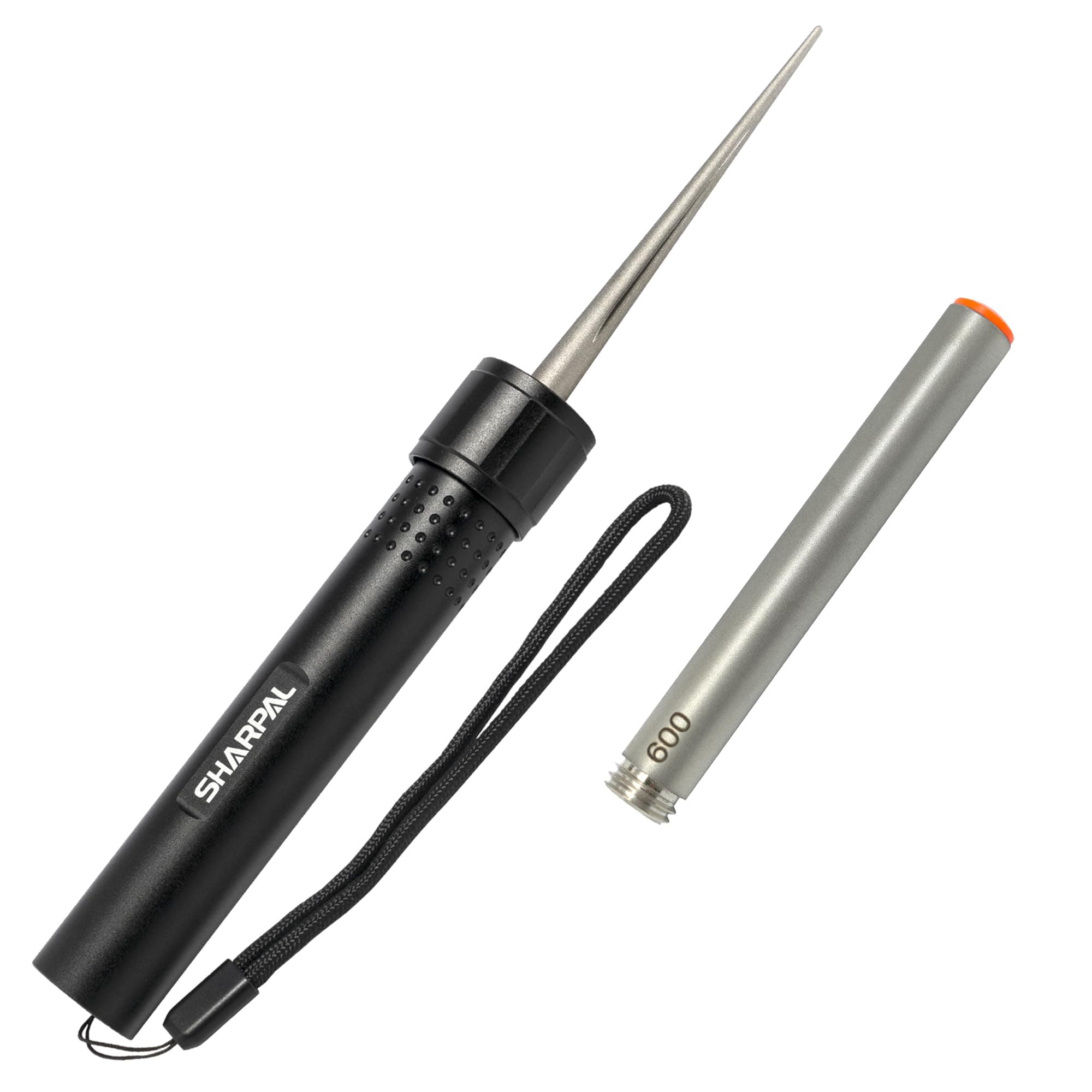 SHARPAL 178N 3-in-1 Blade Sharpener | 4-Inch 600 Grit Diamond Sharpening Rod | Sharpen All Knife and Tool with Straight Edge, Serration & Hooks | Pocket Knife Sharpener | Durable Aluminum Handle