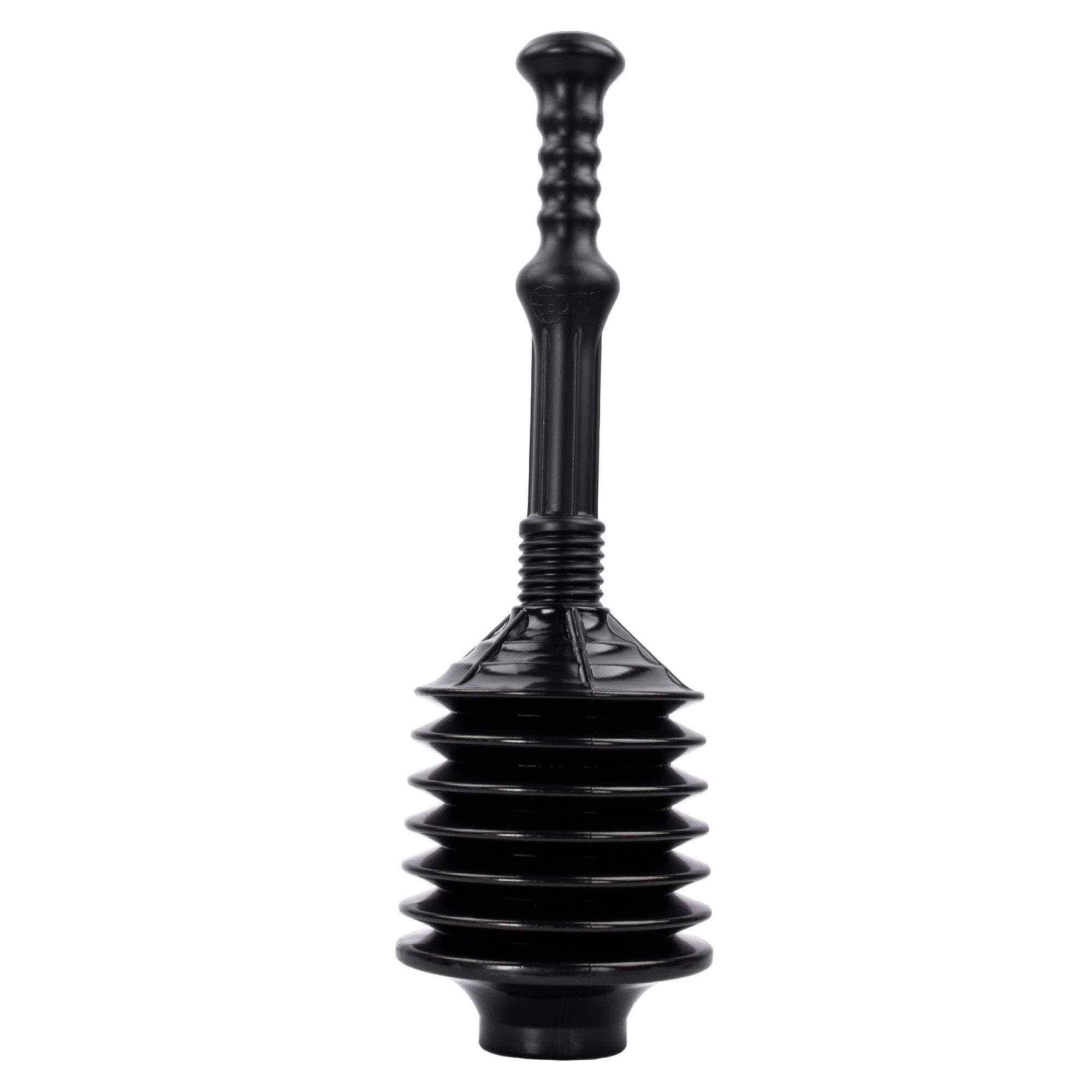 VETTA Professional Bellows Accordion Toilet Plunger, High Pressure Thrust Plunge Removes Heavy Duty Clogs from Clogged Bathroom Toilets, All Purpose Commercial Power Plungers for Any Bathrooms, Black