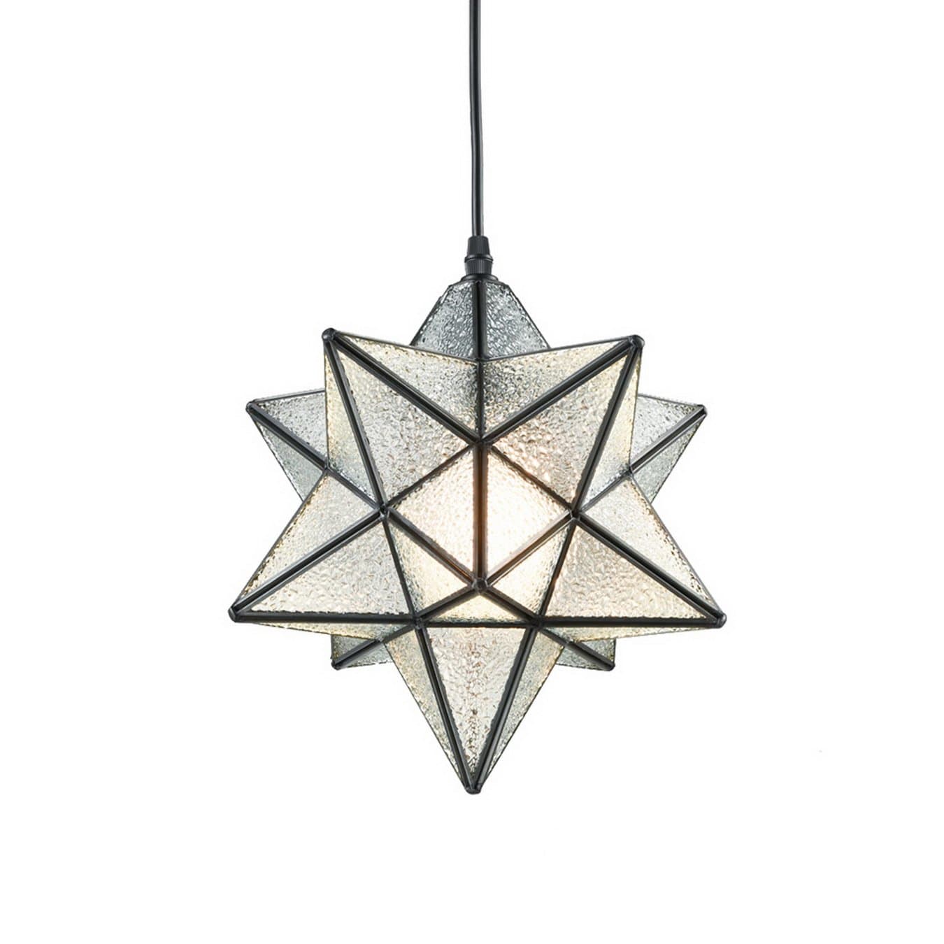 Moravian Star Textured Glass Pendant Lamp 1 Light, 12-in…